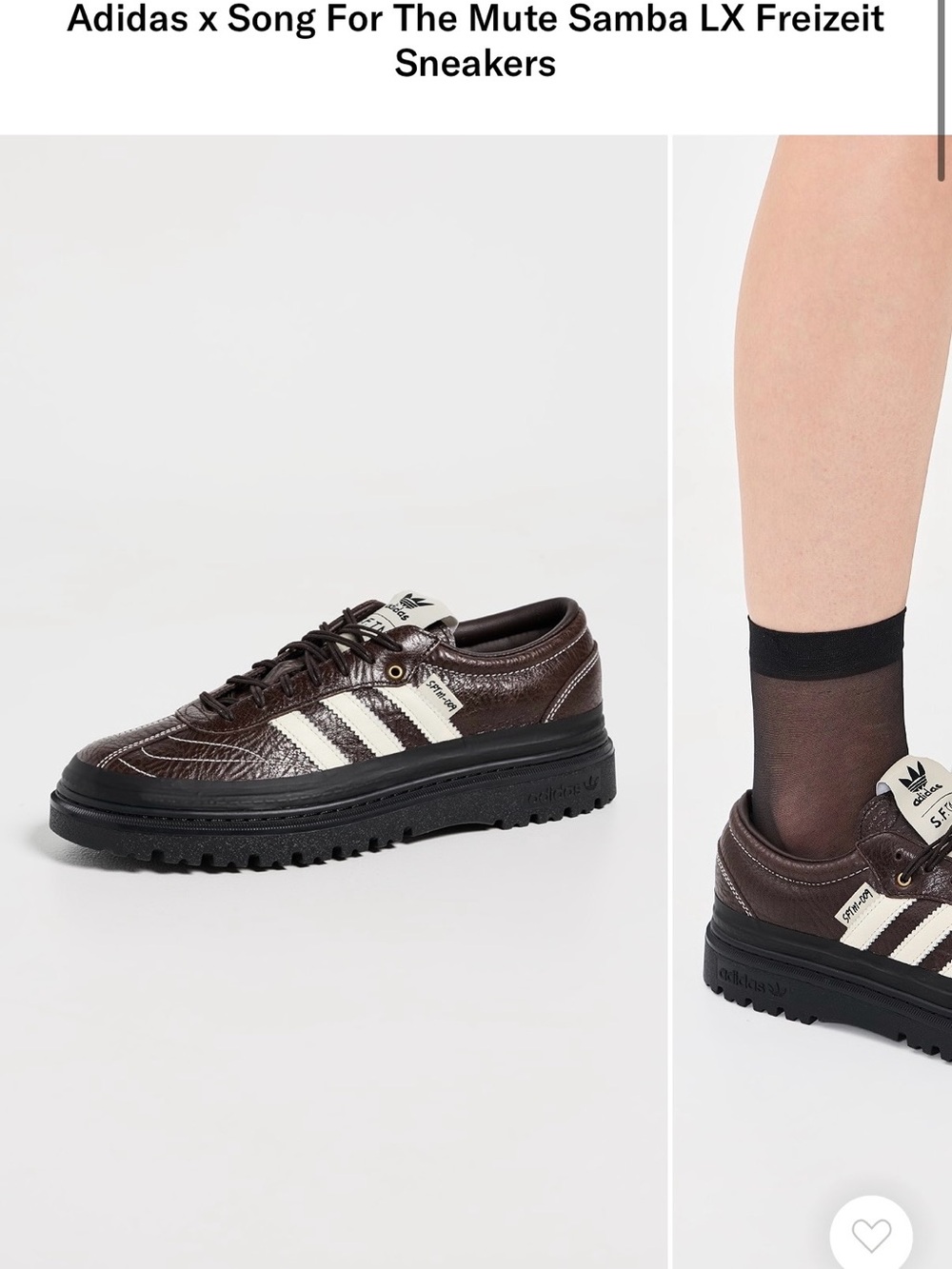 adidas Samba LX Sneakers in Dark Brown and White